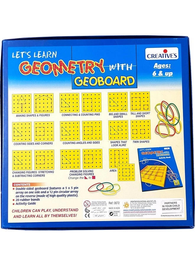 Let’s Learn Geometry With Geoboard Board Game - 6 years and up 24 pieces
