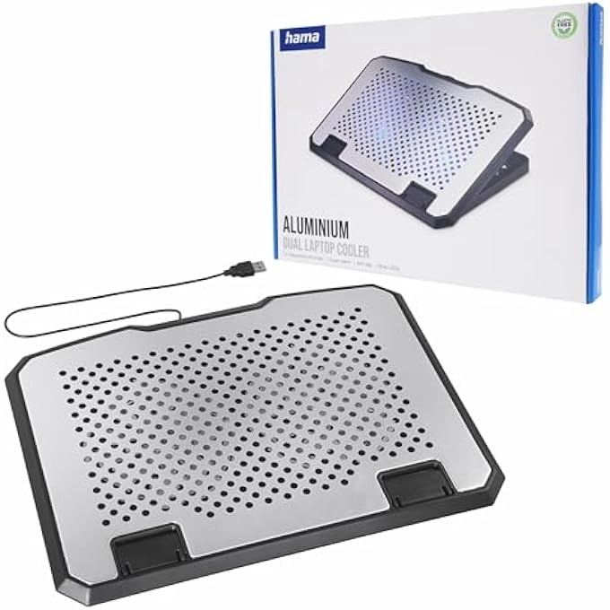 Black Metal Laptop Cooler - 2 Fans 15.6 Inch