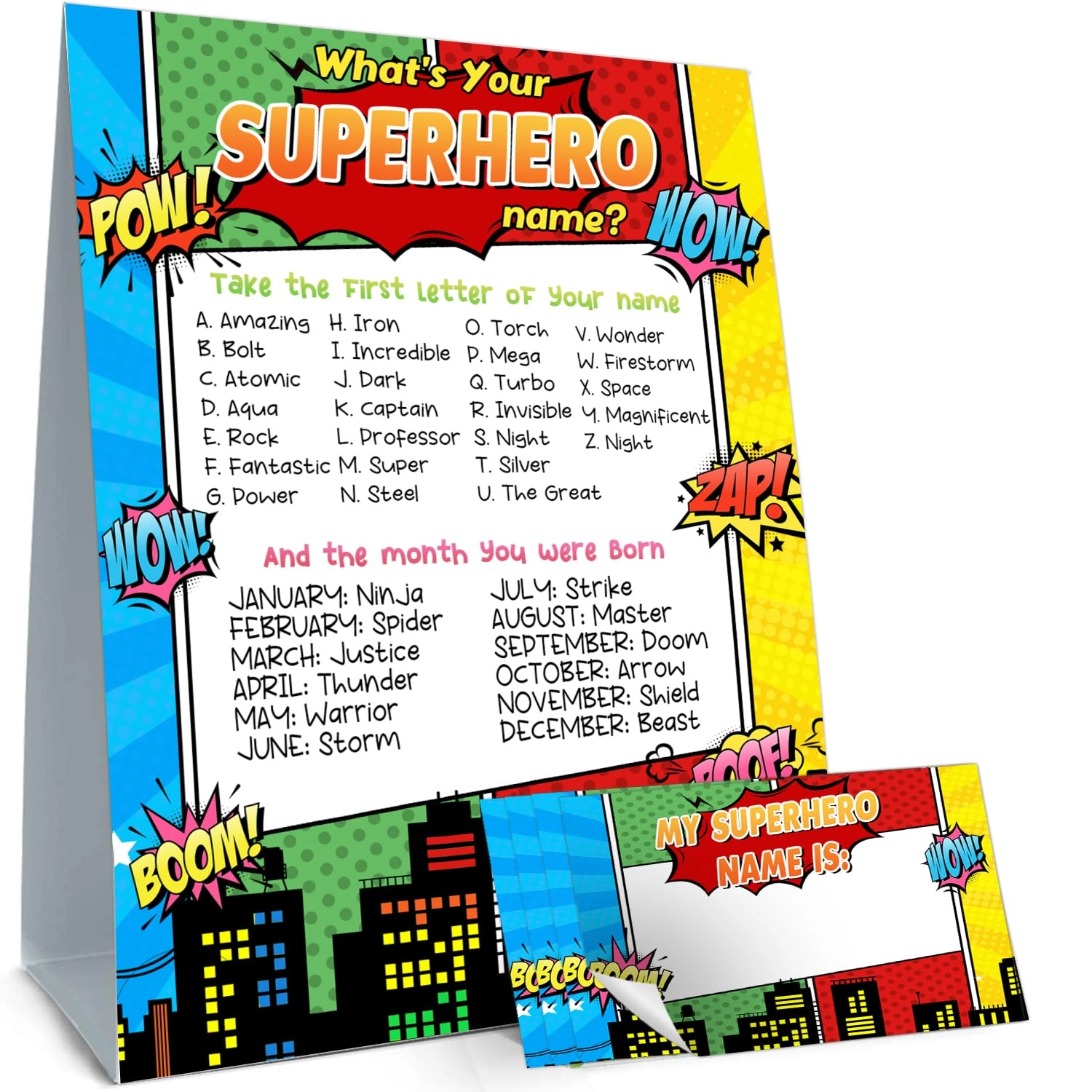 cidobi What's Your Superhero Name Game - 20-60 31.0 Count