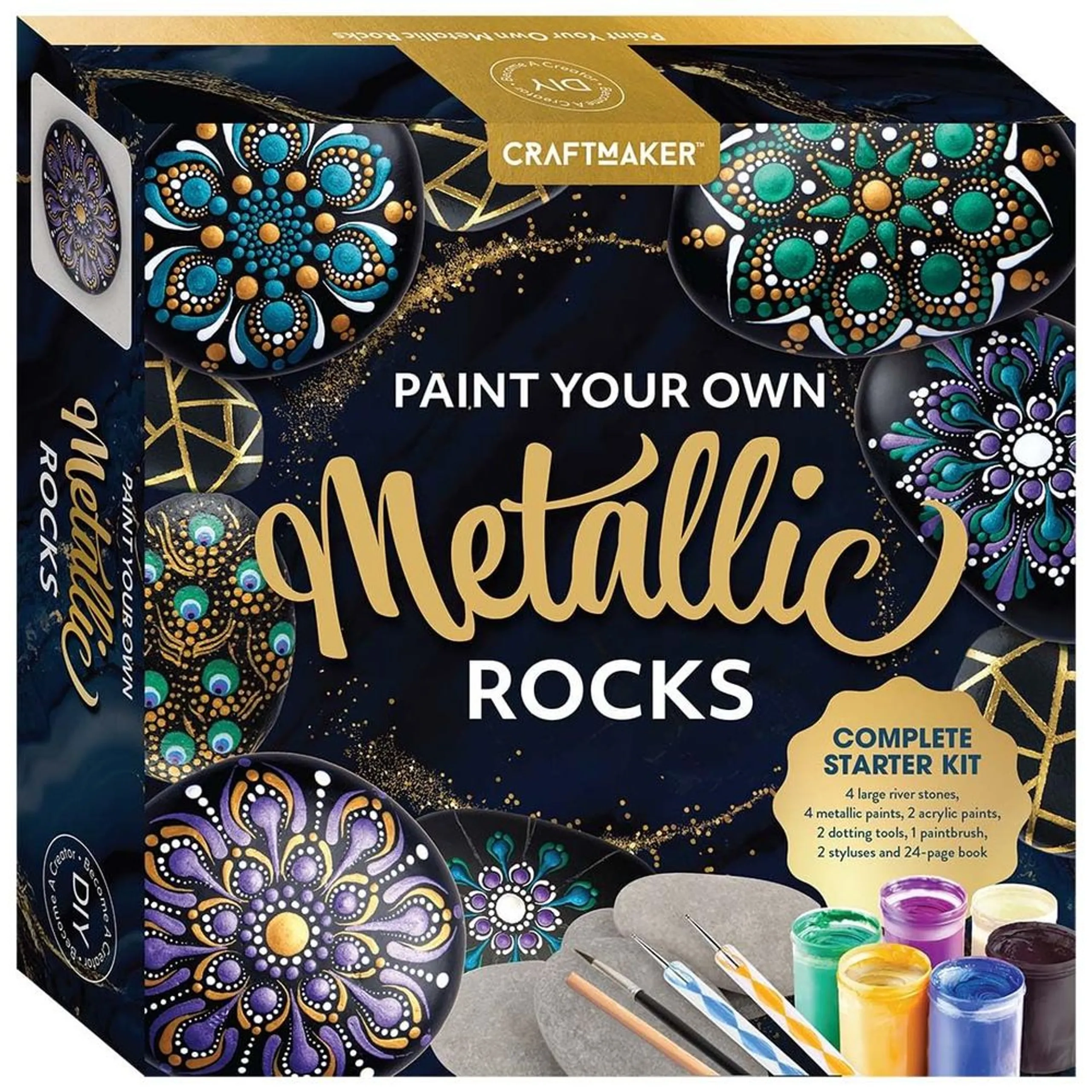 Hinkler Craft Maker Paint Your Own Metallic Rocks