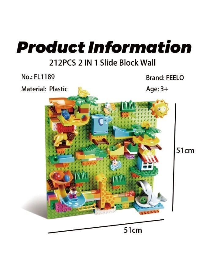 Slide Block Wall Set - Safari 212pcs
