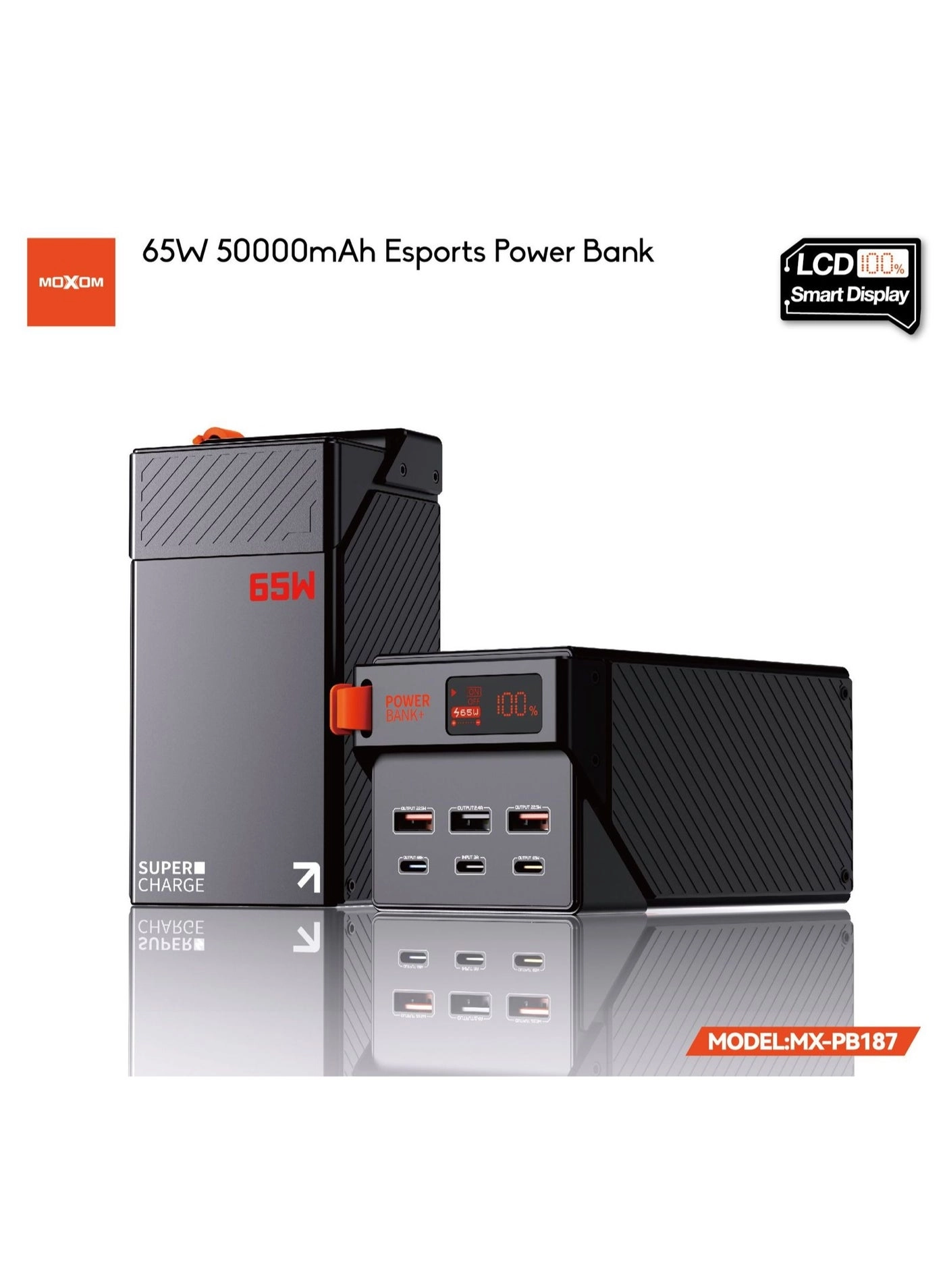 MX-PB187 - 50000mAh 65W Fast charging 3xUSB-A 1xUSB-C