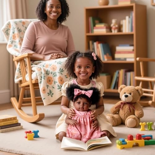 Reborn Baby Doll - 20 Inch Soft Cloth Body Black Girl Ages 3+