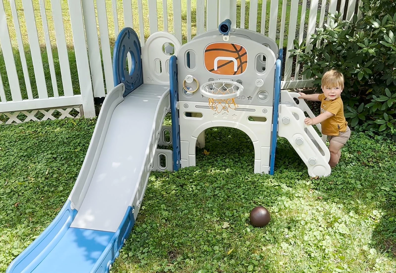 8 in 1 Toddler Slide Set - Blue Gley 60.2"L x 73.2"W x 43.7"H