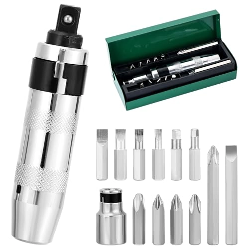 1/2" Drive Manual Impact Driver Slotted and Phillips Screwdriver Set (13 Pcs)