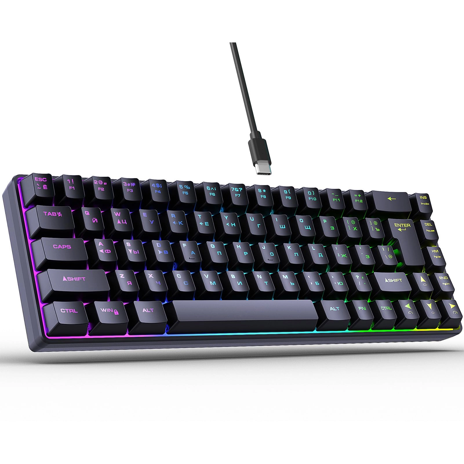 68 Key RGB Mechanical Gaming Keyboard - Wired/Wireless