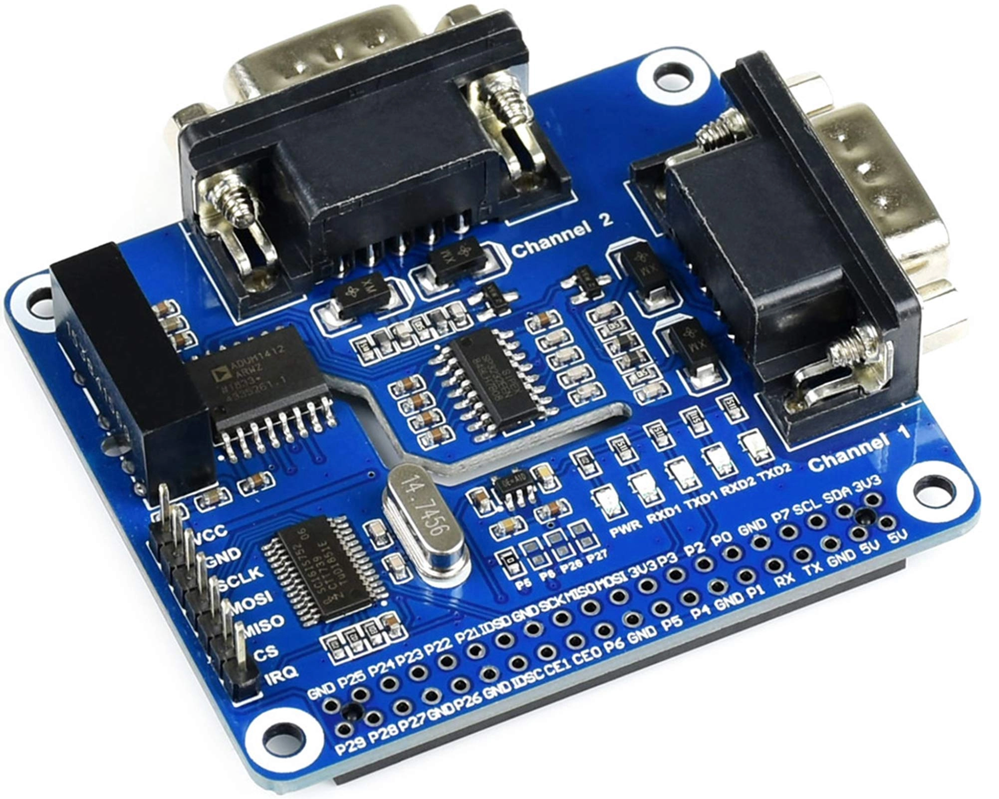 Waveshare 2-Channel Isolated RS232 HAT