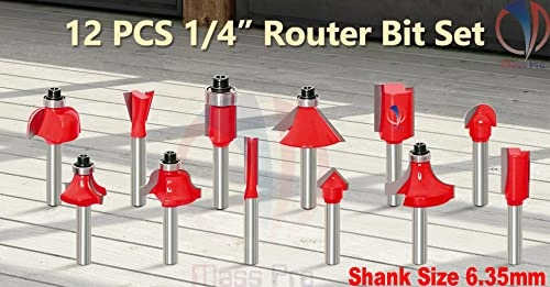 RouterTrimmer Bit Set - 635mm 12 Pcs