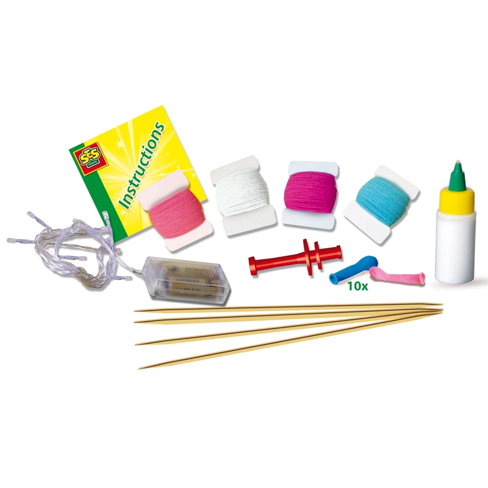 Light Garland - 8 warm-white led lights 10 x balloons small