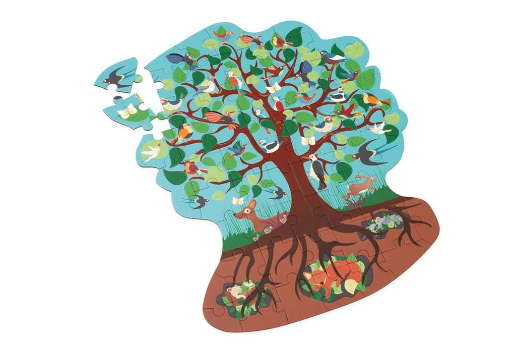 Bird Tree Contour Puzzle - 4 + 59 Pcs