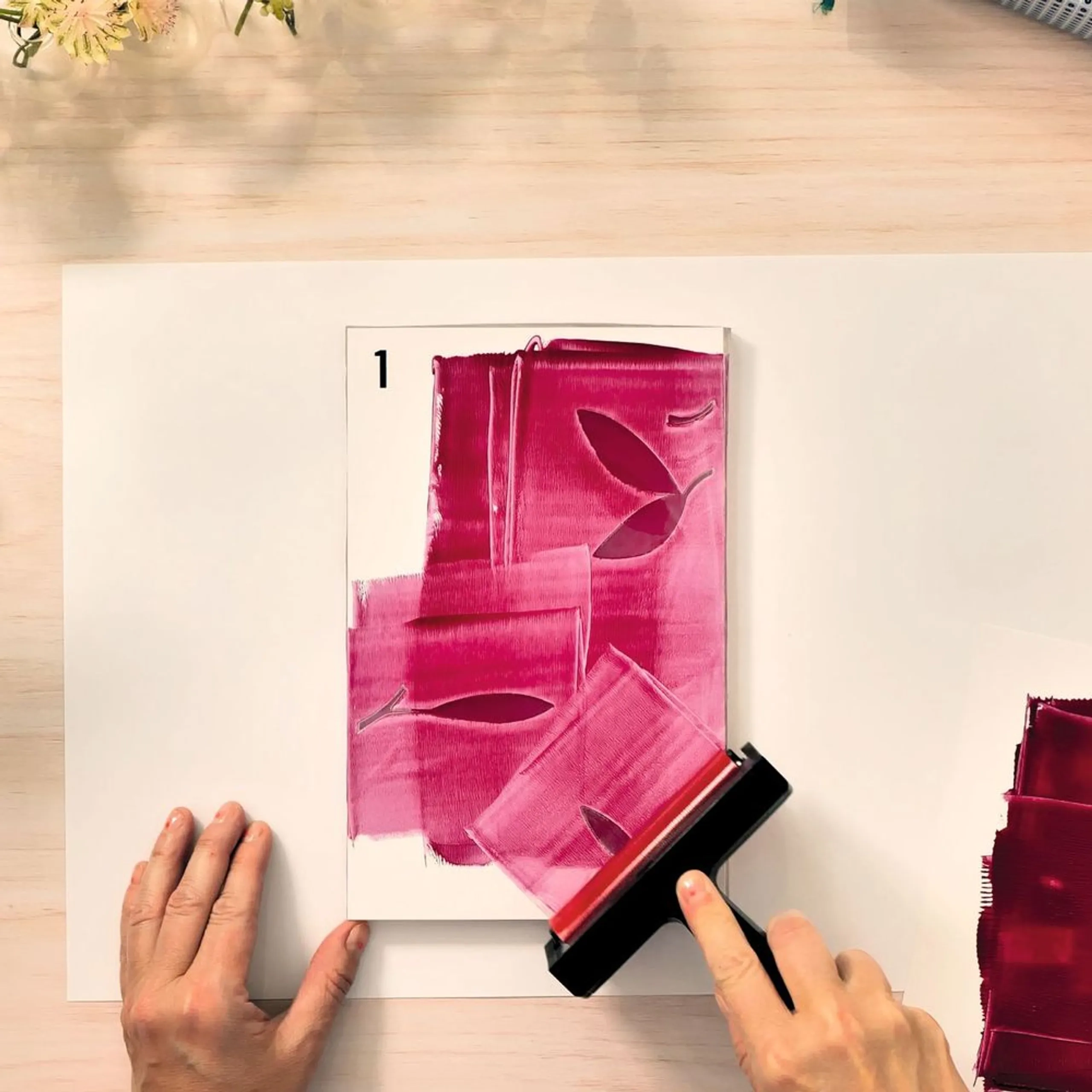 Atelier 46 - silicone gel plate brayer roller paints stencils