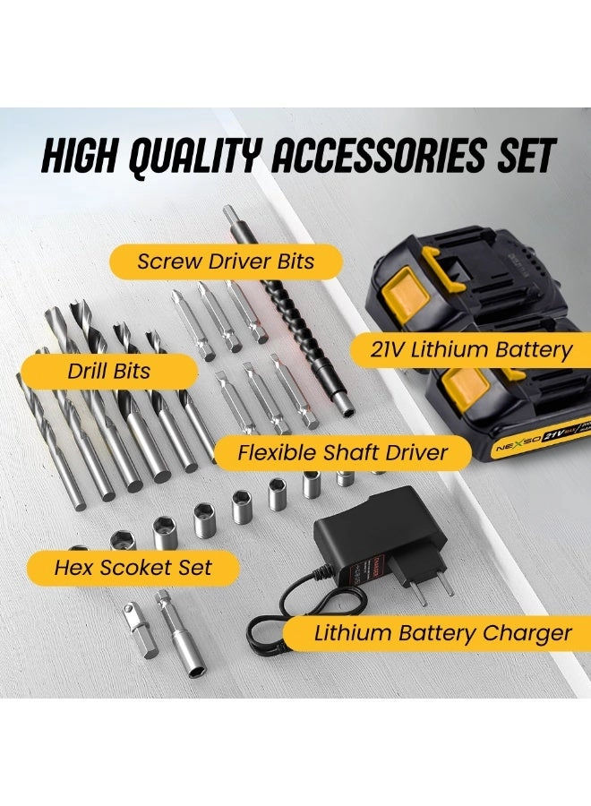 Cordless Drill - 21V 2000mAh