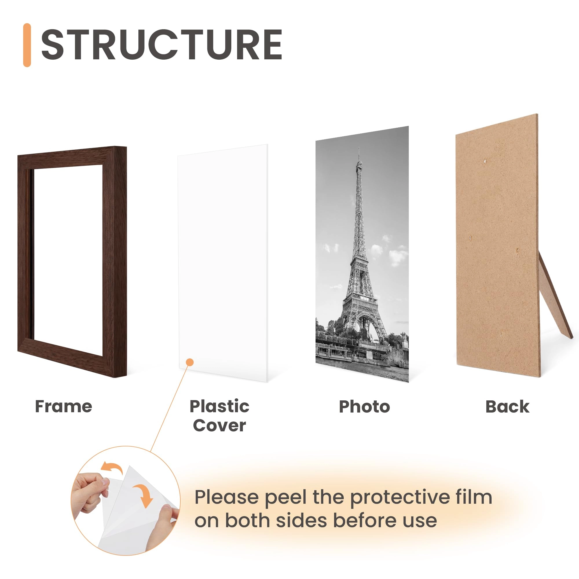 10 Pack Picture Frames - 8x10, 5x7, 4x6
