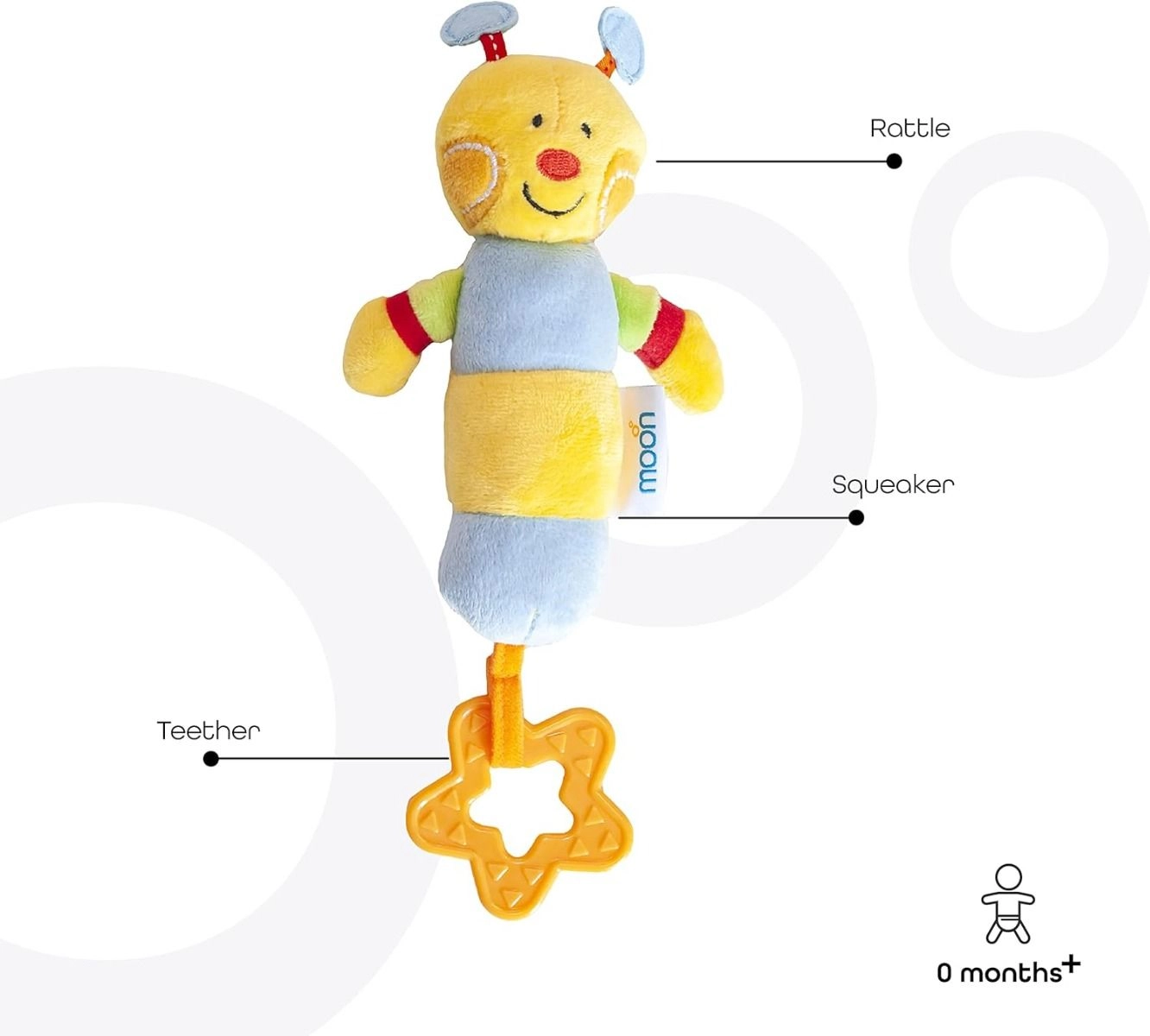 Soft Rattle Plush Toy - 3 to 24 Months fabric