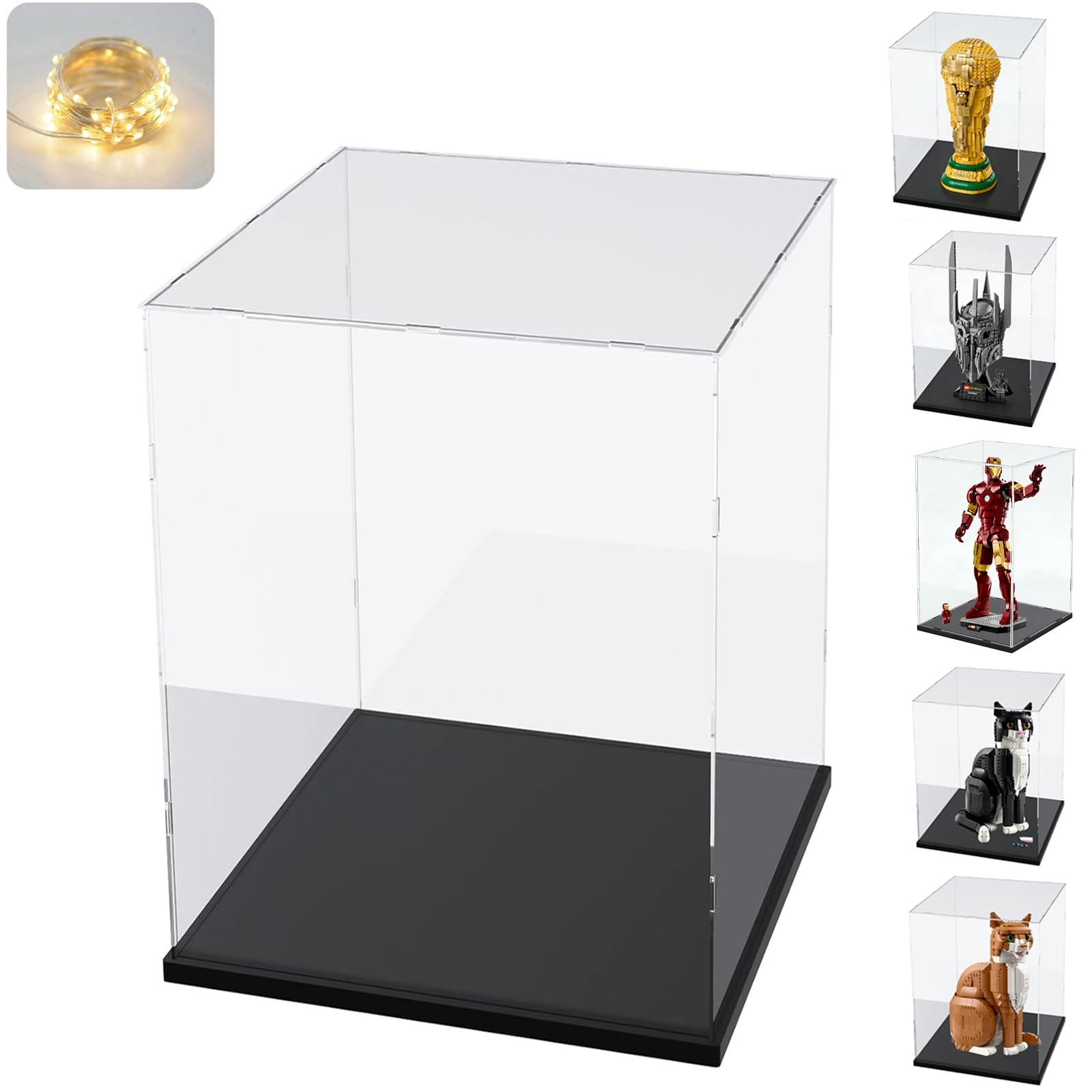 ELEpure Acrylic Display Case - Plastic wood