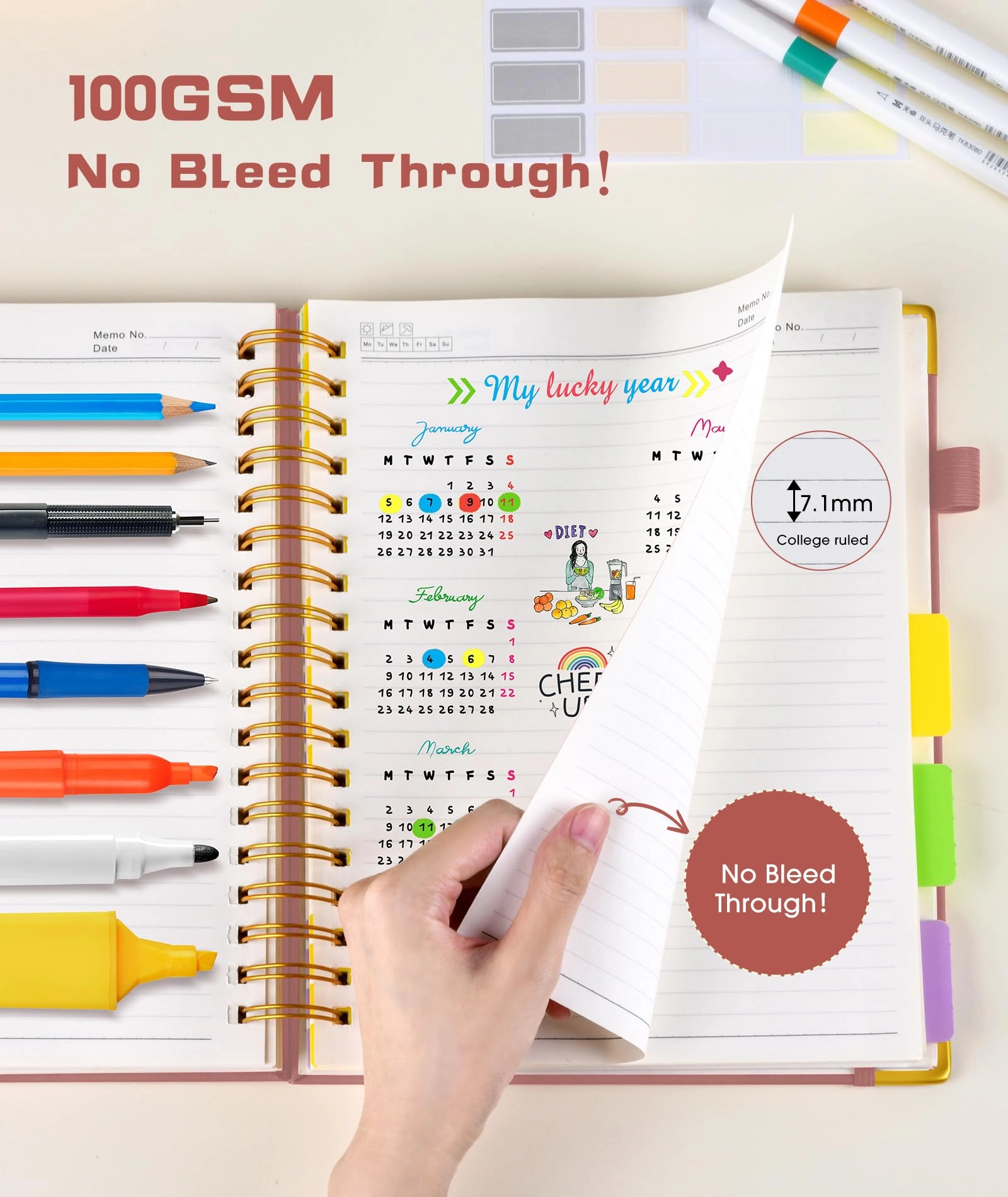 Spiral Notebook Large Hardcover - Lined 150 Sheets