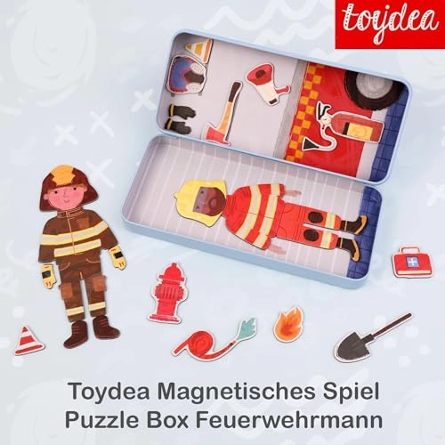 Magnetic Game Puzzle Box Fireman - 3 years+ 30 pieces