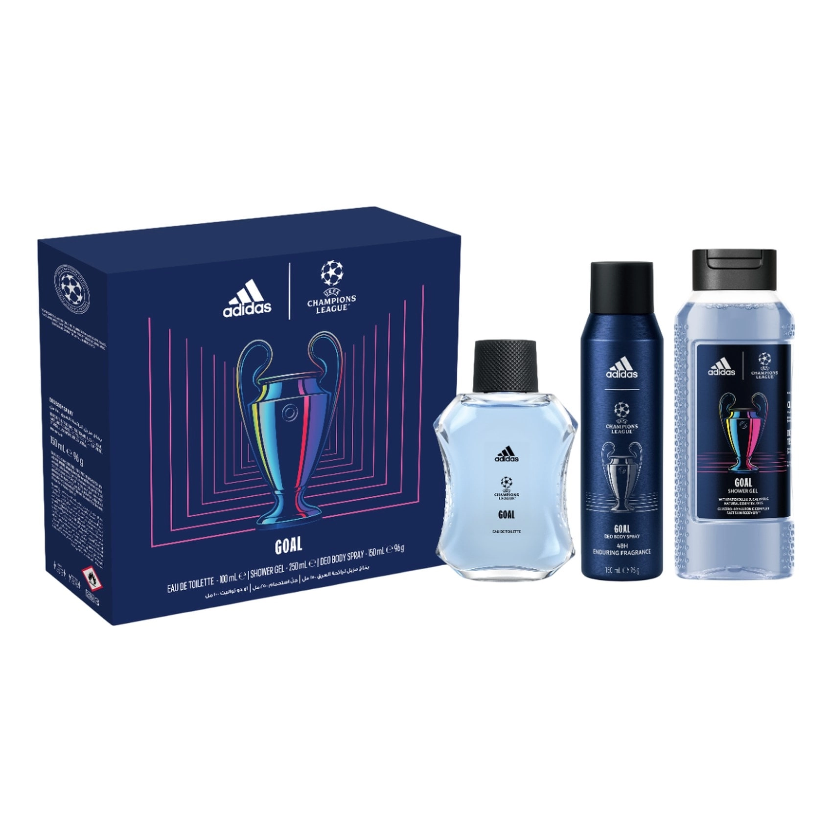 UEFA Champions League Pro Player Eau De Toilette + UEFA Champions League Pro Player Deodorant Body Spray + UEFA Champions League Pro Player 3-in-1 Shower Gel - Eau de Toilette 3 Pieces
