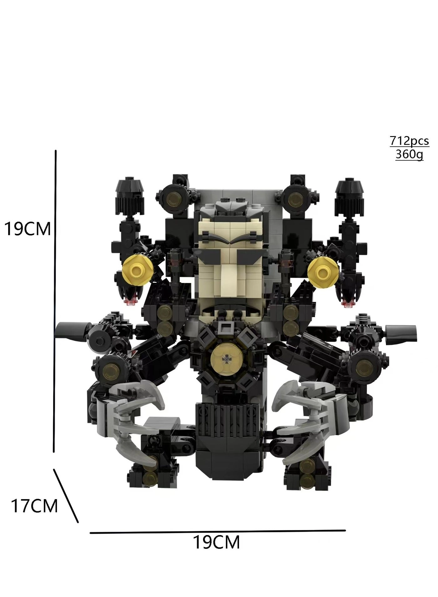 Toy Building Blocks - Fantasy G-MAN Toilet Man King 712 pcs