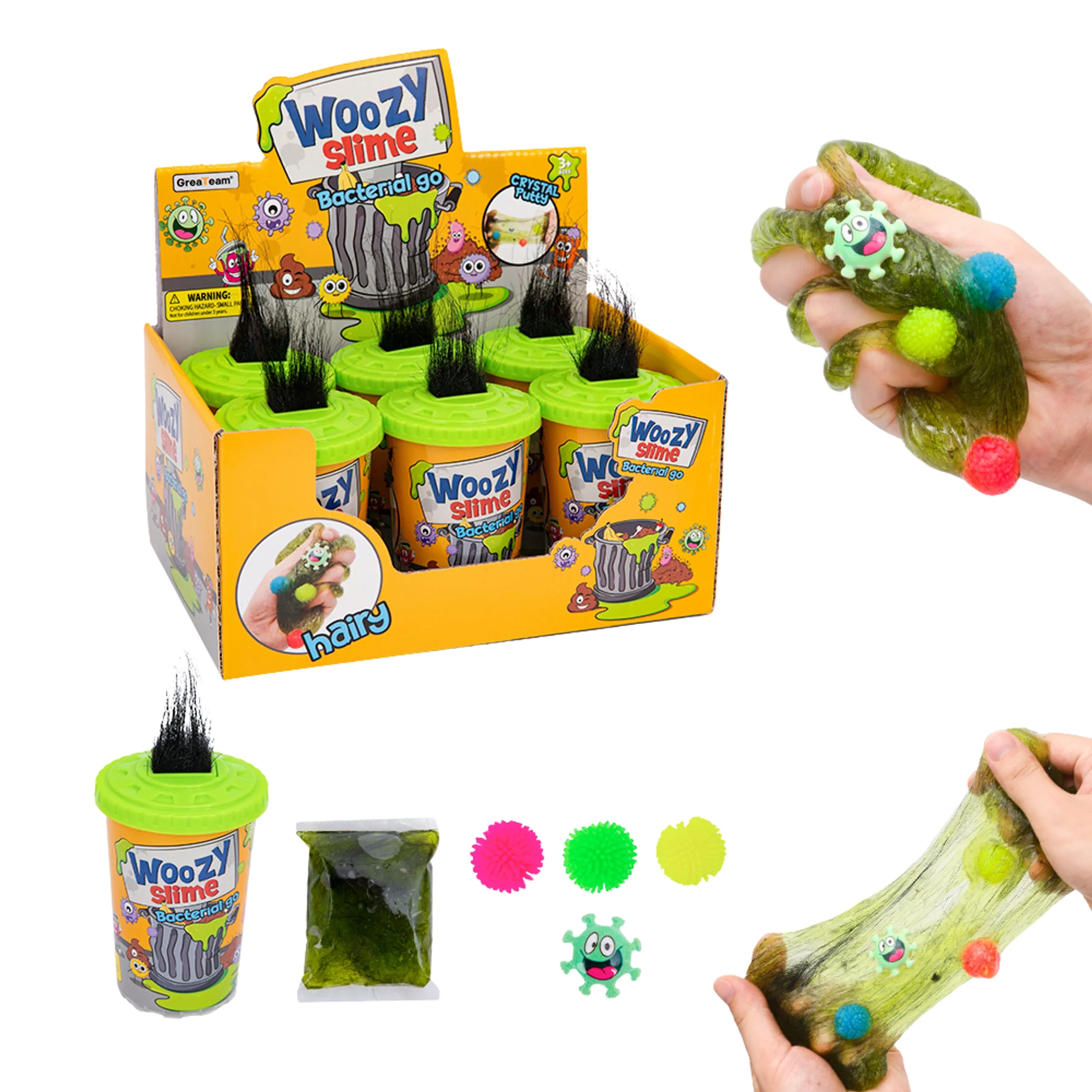 GreaTeam Woozy Slime Hair Style - 3+ years 6 pcs