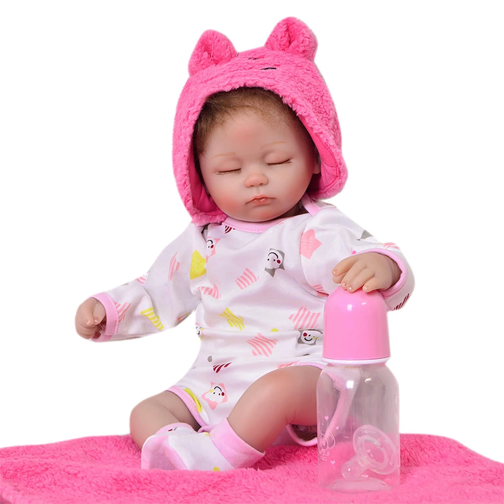 F&FSH Reborn Baby Doll - 16.5 Inch Soft Silicone Limbs Cotton Body Ages 3+