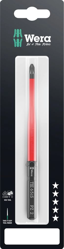 Wera Kraftform Kompakt VDE 65 iS Insulated Pozidriv Screwdriver PZ2 x 157mm