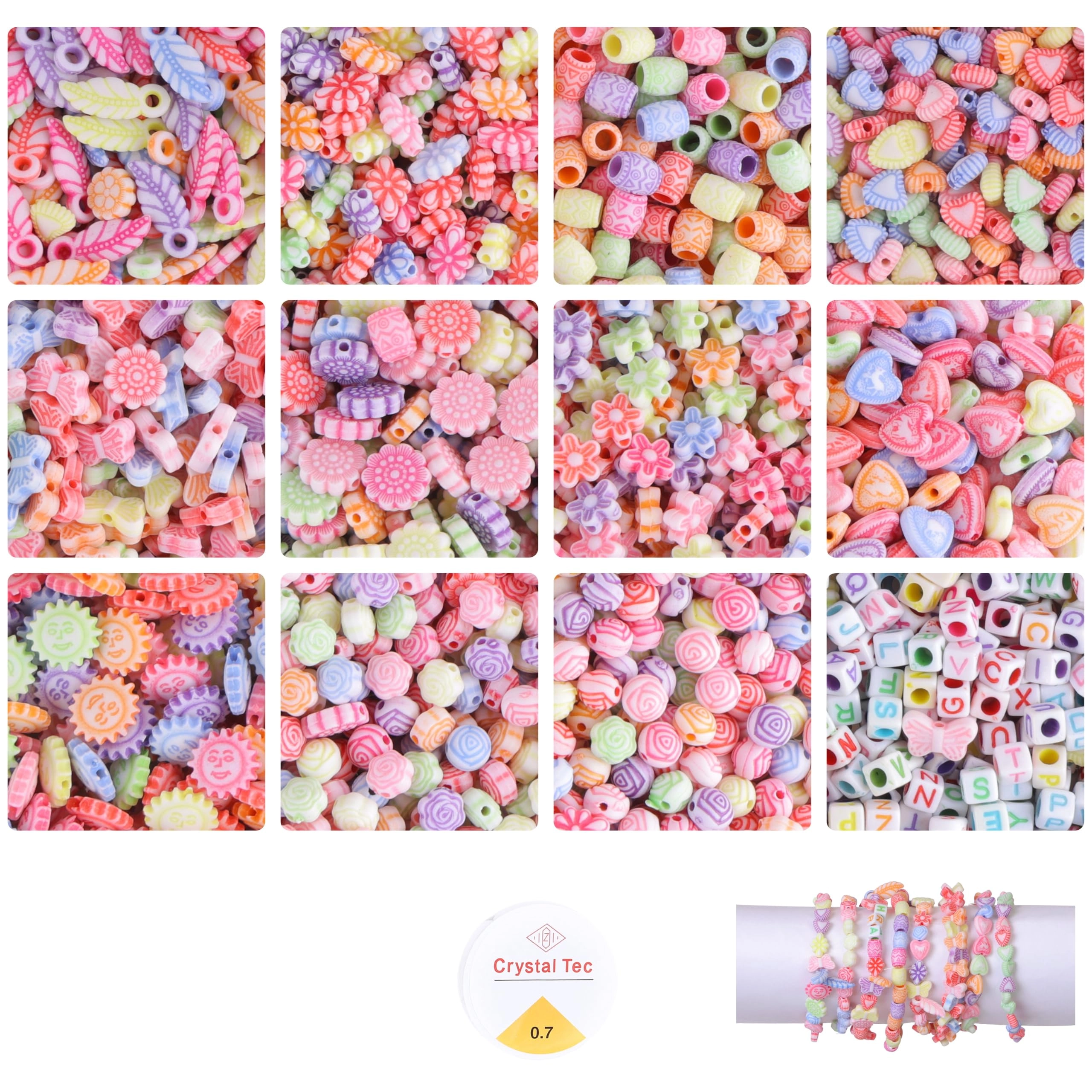 Bracelet Making Kit - 12 Types 10m Elastic Thread