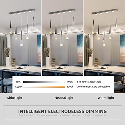 Crystal Chandelier - Dimmable LED 5-Light Adjustable Height