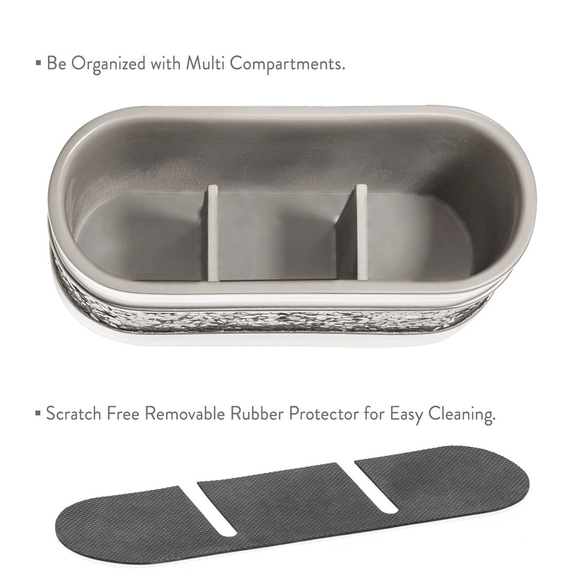 Silver Mosaic Bathroom Cup - Electric Toothbrush Toothpaste Holder