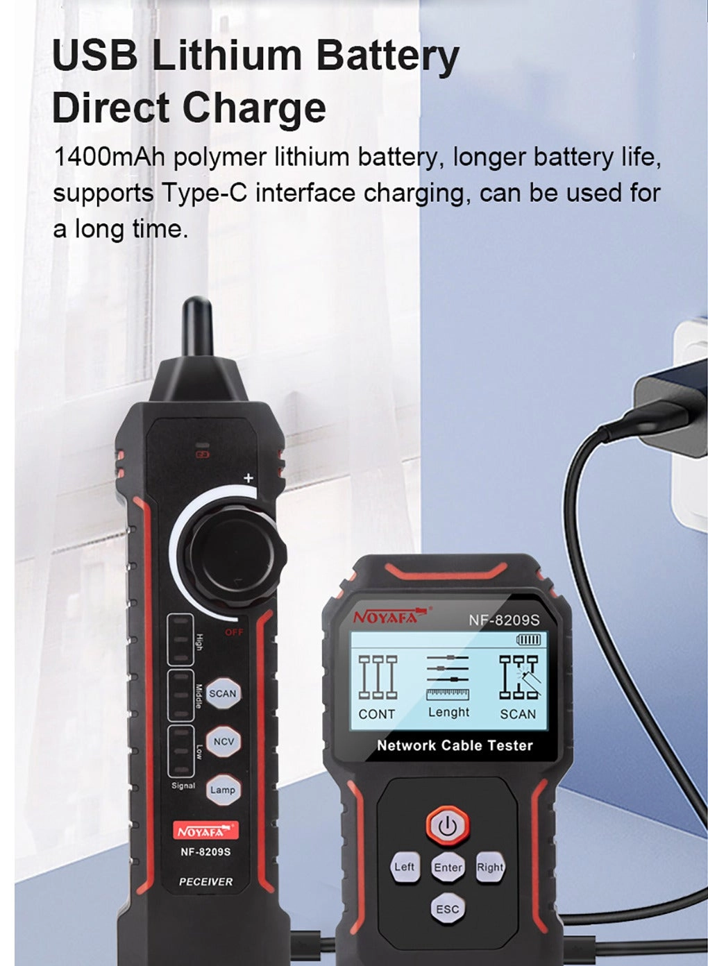NF-8209S - RJ45 RJ11 PoE Wiremap