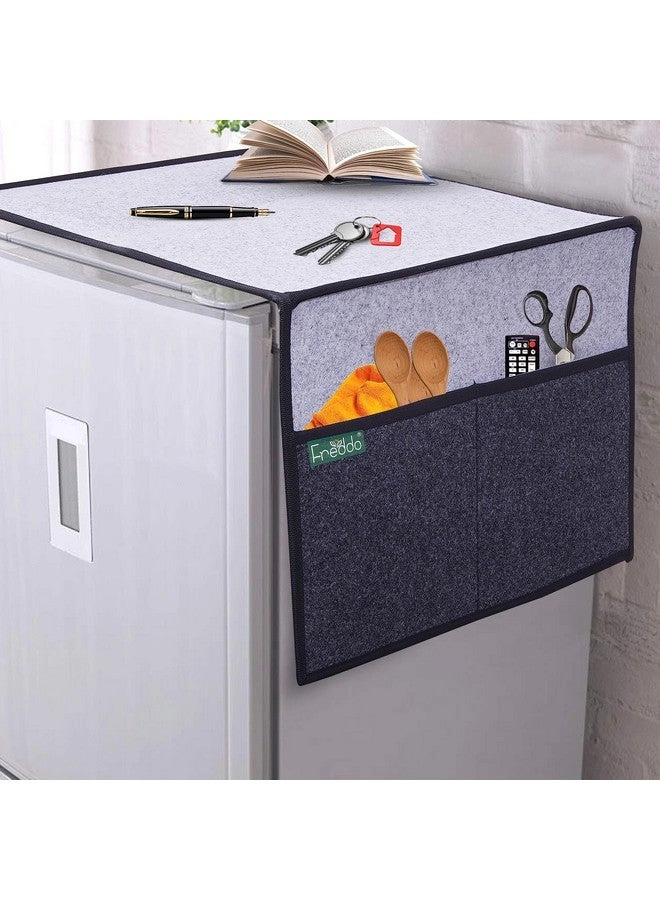 FREDDO Refrigerator Top Cover - 5 Pocket 35 x 24 inch Grey Black