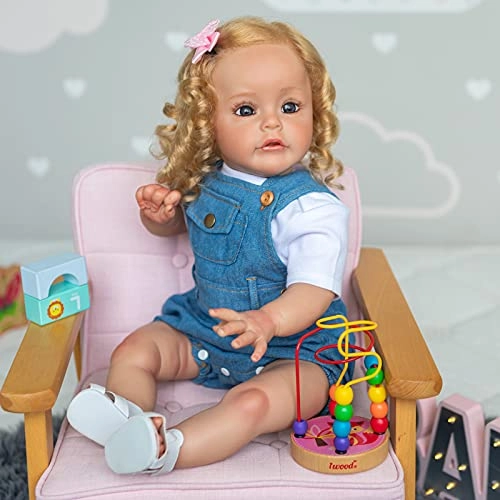 Sue-Sue Reborn Doll - 24 Inch (61 cm) hand-rooted fibre hair Blue Eyes