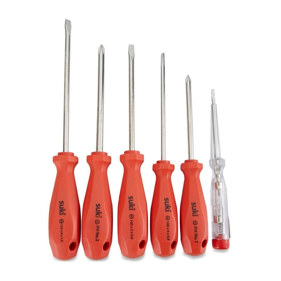 Suki Screwdriver Slotted and Phillips Screwdriver Set (6 Pcs)
