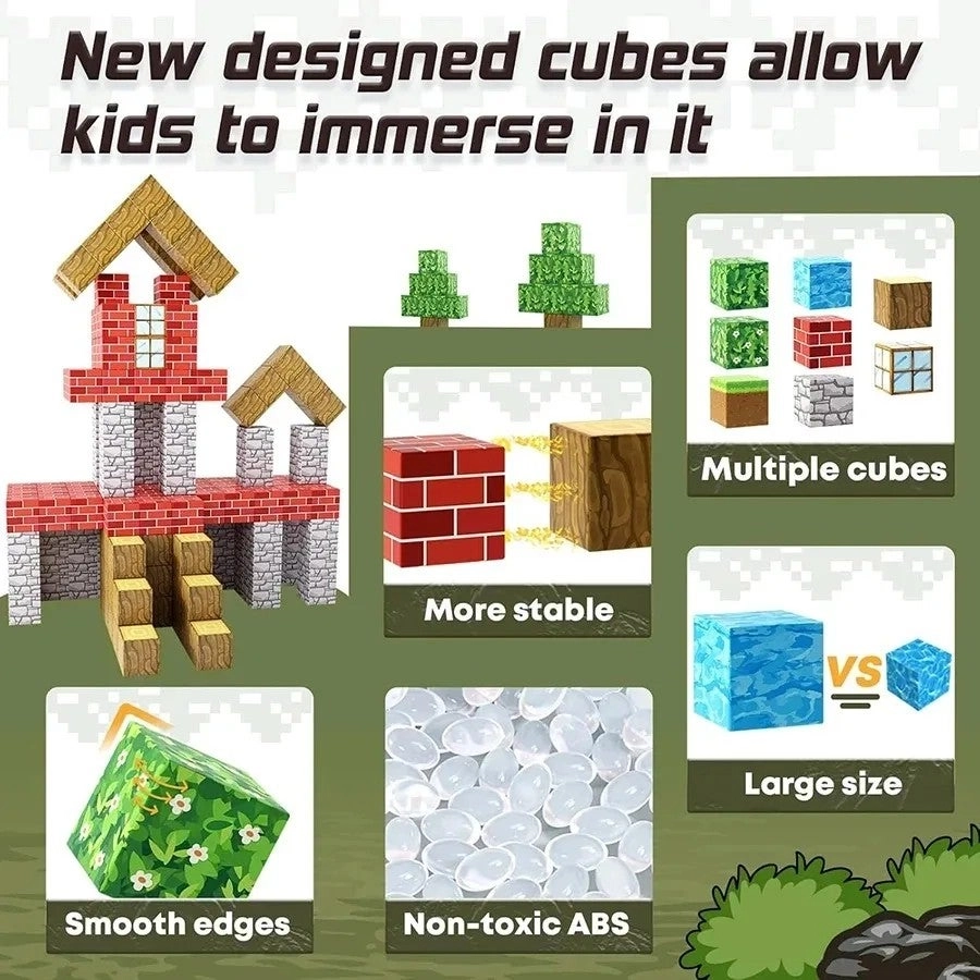 Mini Magnetic Building Blocks - 100 pcs