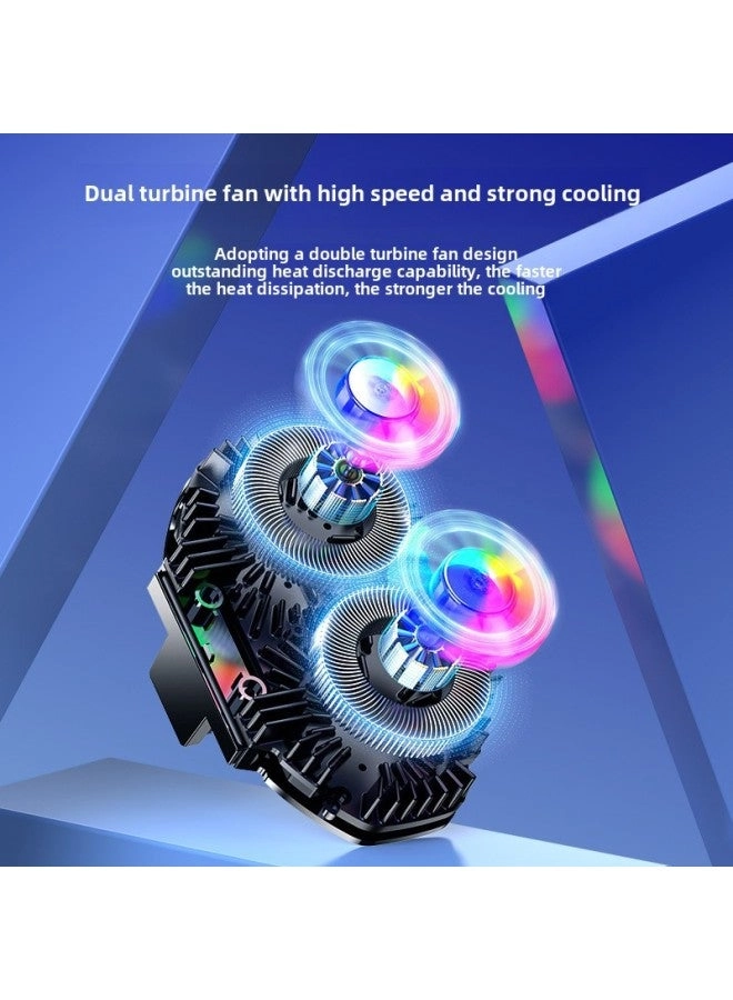FS06 - Dual-fan Semiconductor Mobile Phone Radiator Live Digital Display