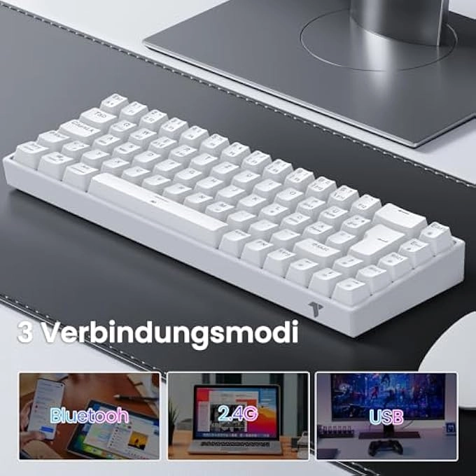 TKL GERMANY RECHARGEABLE MECHANICAL GAMING KEYBOARD - QWERTZ Wired/Wireless