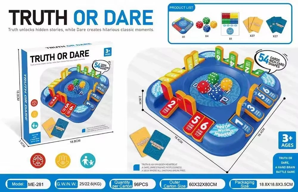 Bluejw Truth or Dare - 54 cards +4 sieves-color box