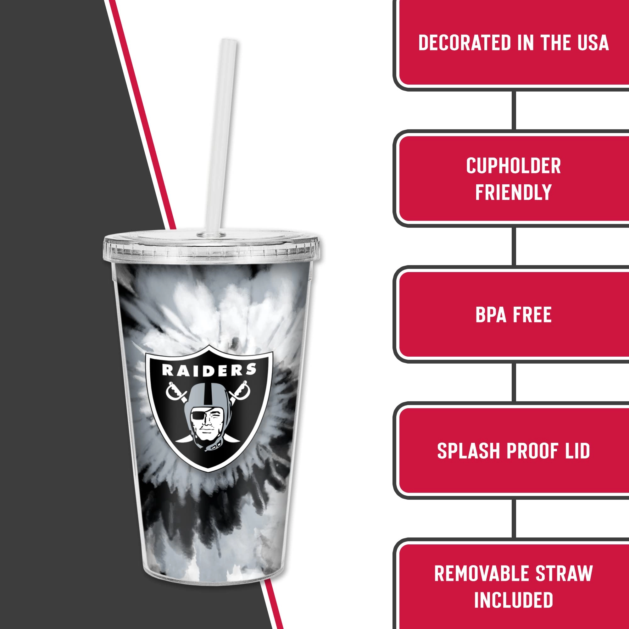 NFL Football Metallic Tie Dye Tumbler - 473ml