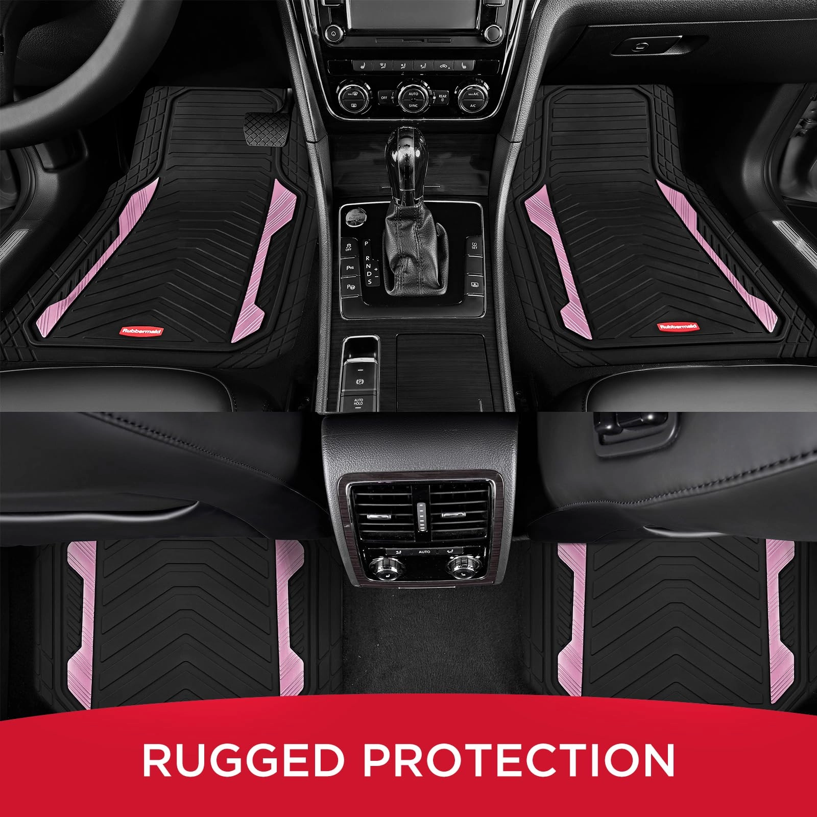 Car Floor Mat - Pink & Silver Universal Fit All-Weather