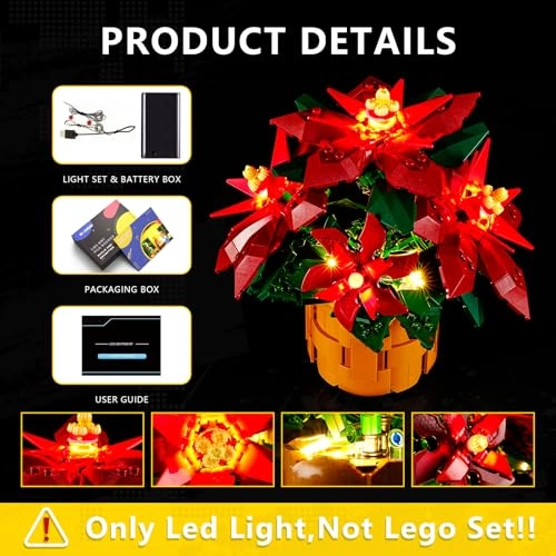 Light Kit for LEGO Icons Poinsettia 10370 - Lights Only