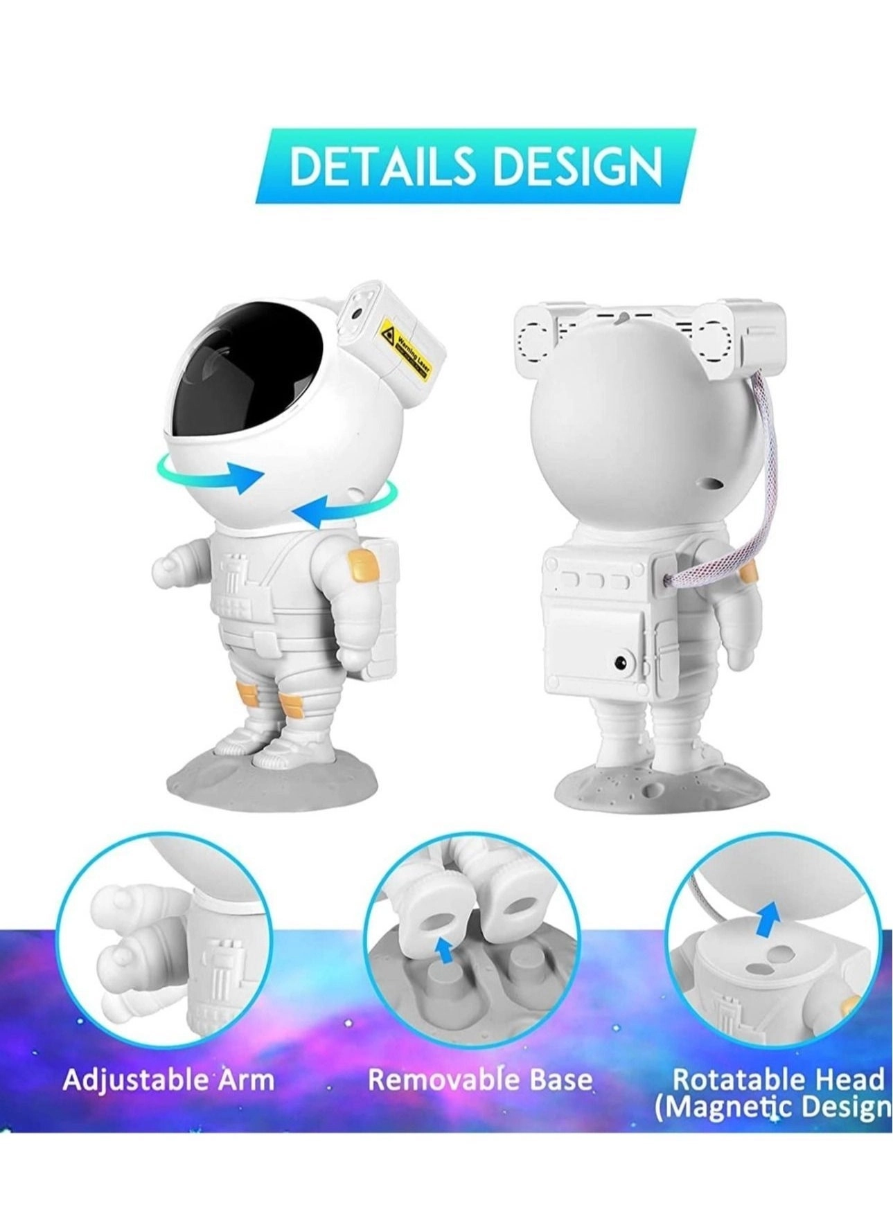DFG-652 - Astronaut Nebula Projector 360° Adjustable Remote Control