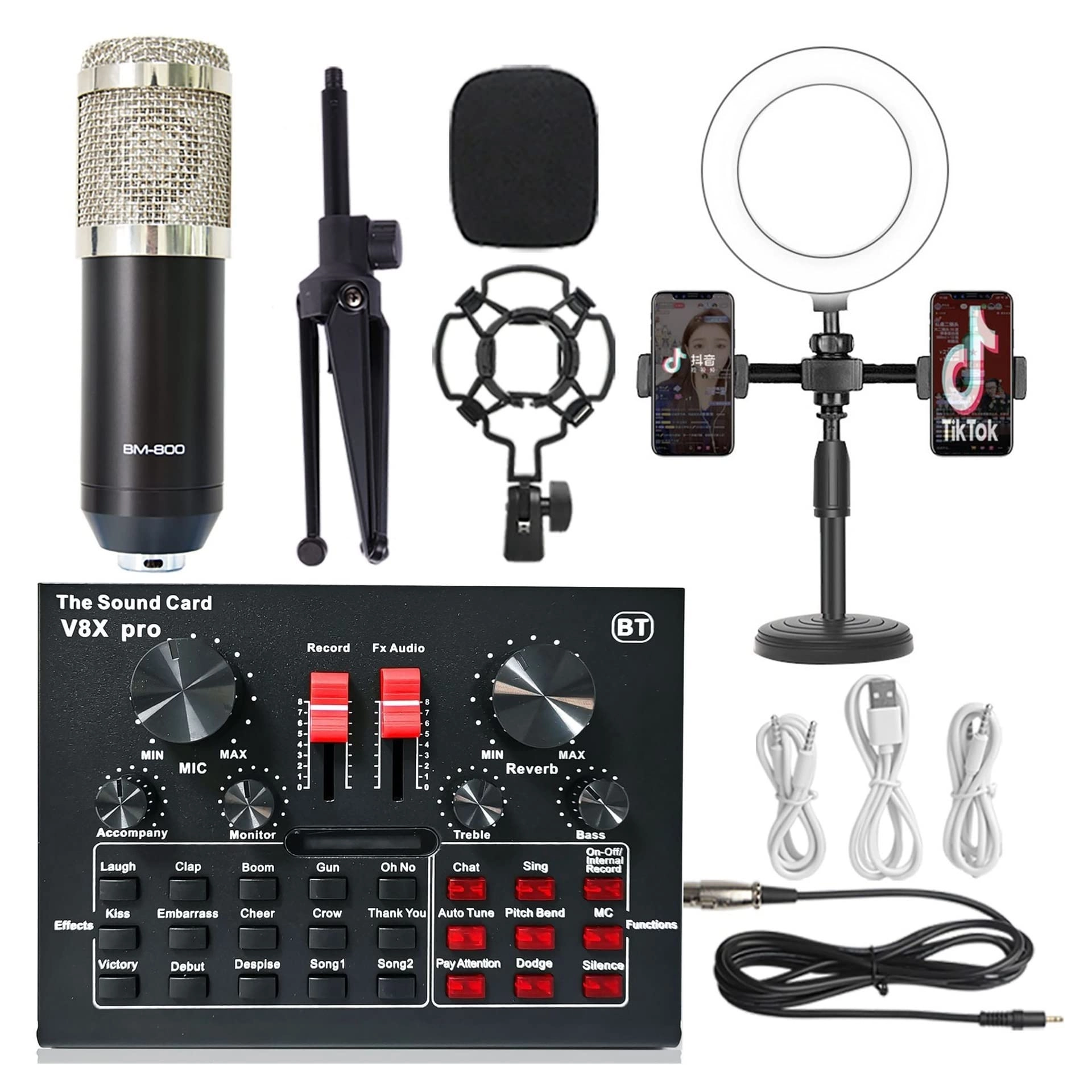 BM800 + V8XPRO + BG16 Wireless Microphone Bundle