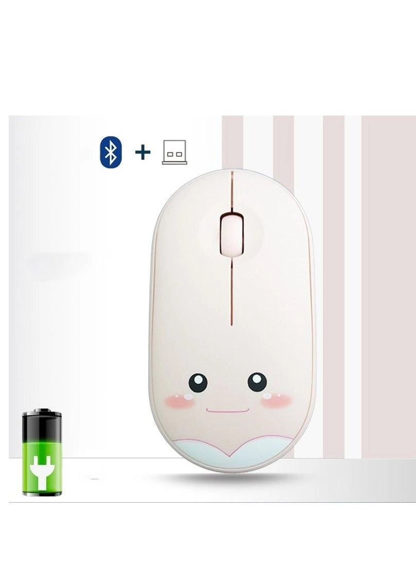 KUYING Cute Dual Mode Silent Mouse - Wireless