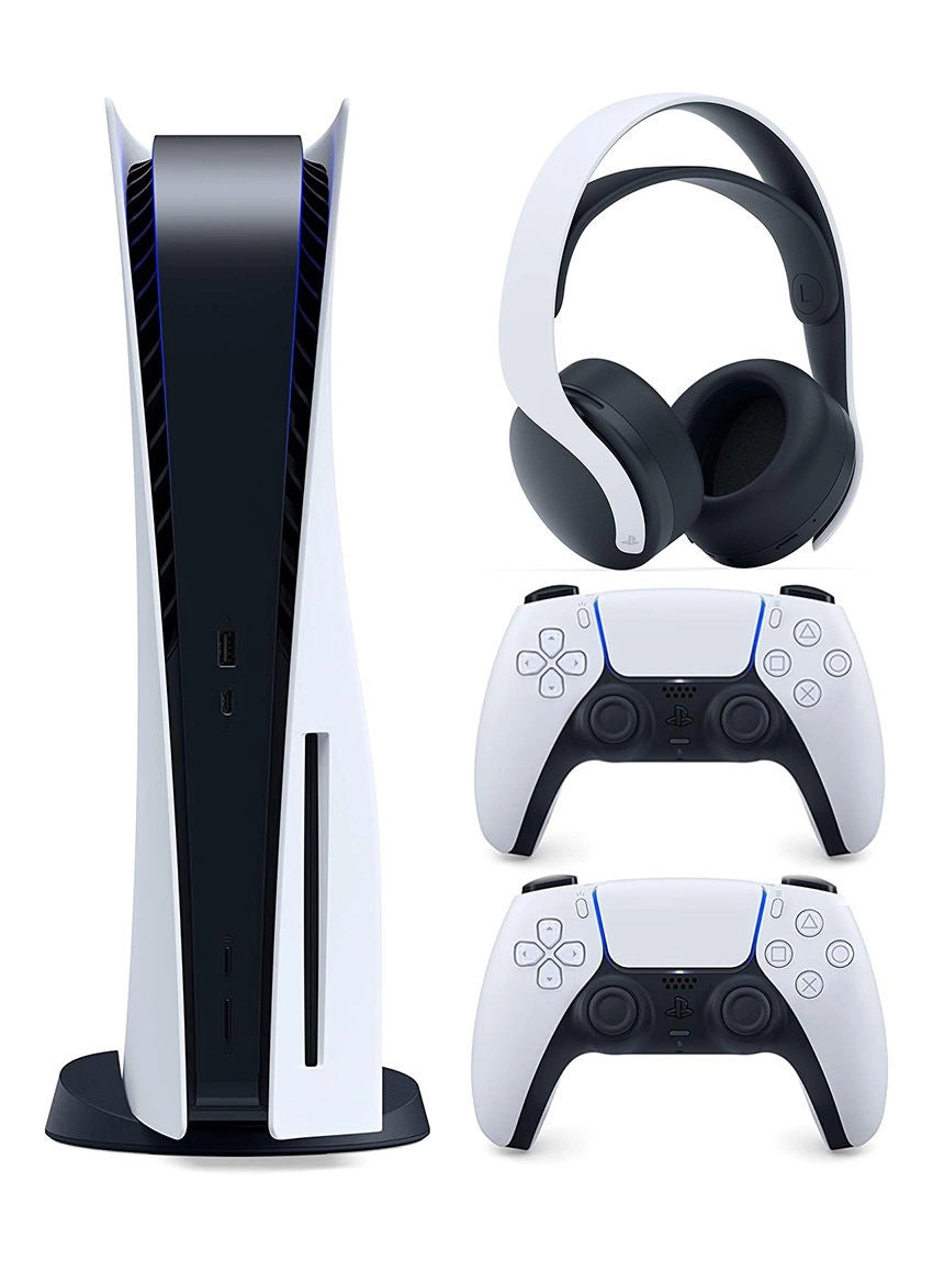 PlayStation 5 Digital Edition + DualSense Wireless Controller + 3D Wireless Gaming Headset