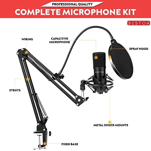 USB Condenser Microphone Kit - USB Microphone 192kHZ/24bit Cardioid
