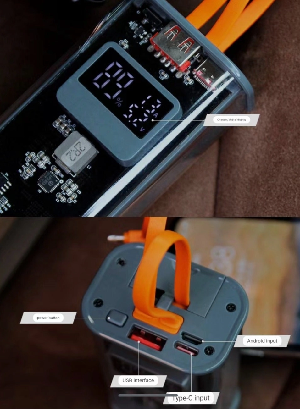 Power bank - 10000 mAh + Portable Bluetooth Speaker - 5 W + car Wireless charger - 15W + 3in1 usb Cable