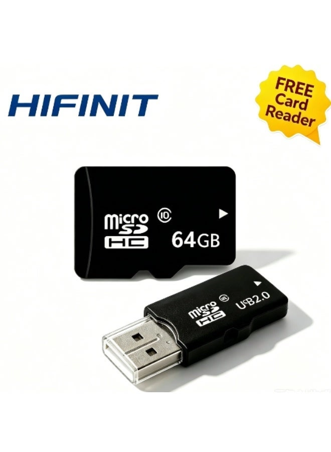 HIFINIT TF Card - 64GB + USB Card Reader