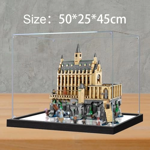 Acrylic Display Case - Dustproof 50 x 25 x 45 cm With Background+mirror