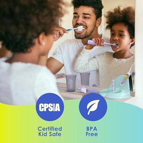 Kids’ Electric Toothbrush Set - Ages 3+ 2 Brush Heads 2-Minute Timer