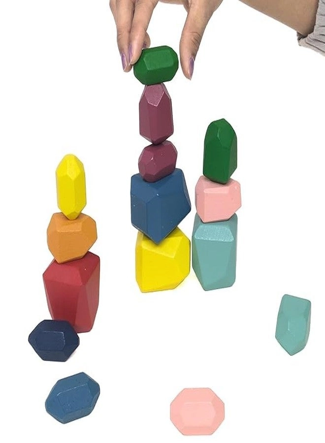 Wooden Balancing Stone - Color Blocks 24 pcs